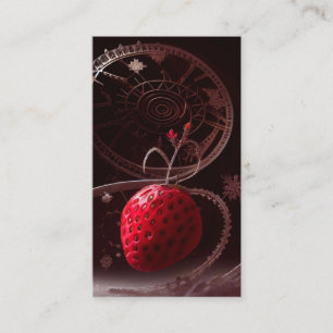 strawberry winter scene business card