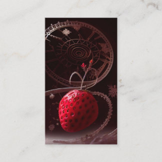 strawberry winter scene business card