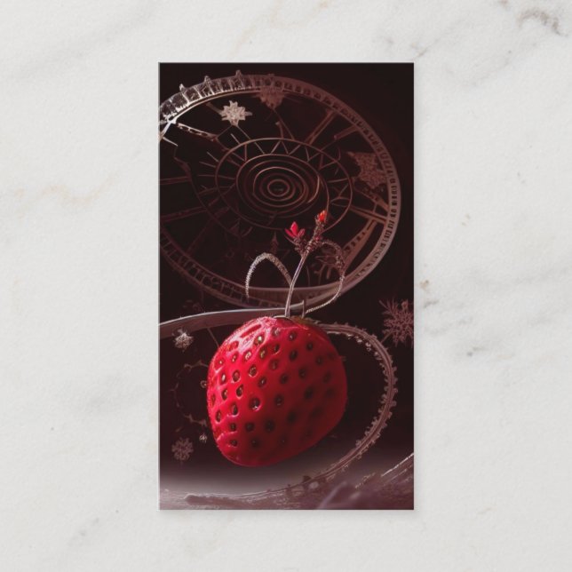 strawberry winter scene business card (Front)