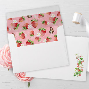 Strawberry with butterfly envelope