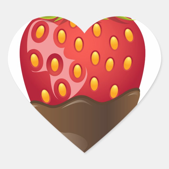 Strawberry with chocolate heart sticker (Front)