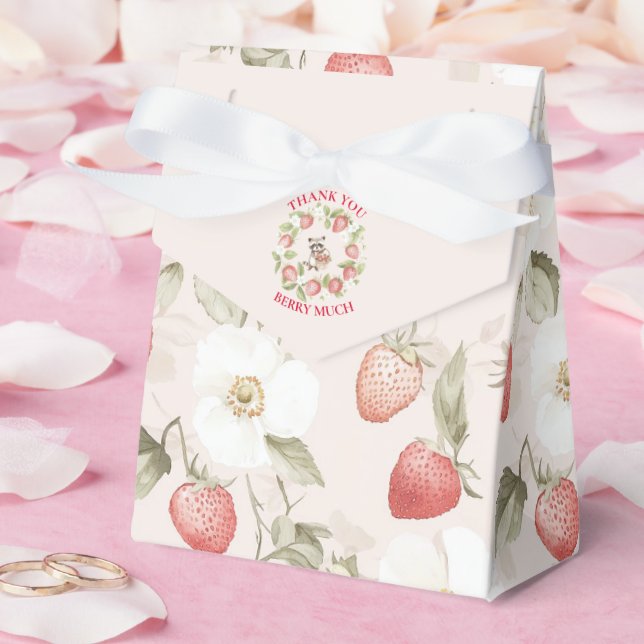 Strawberry Woodland Baby Shower Favour Box (Wedding)