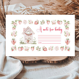 Strawberry Woodland Baby Shower Note for Baby Enclosure Card