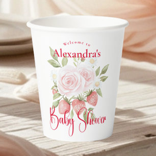 Strawberry Woodland Baby Shower Paper Cups