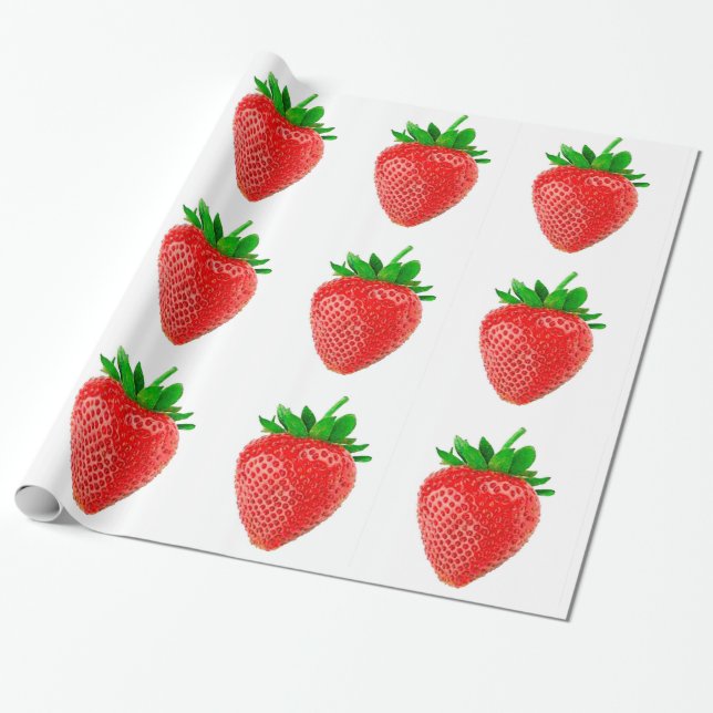 Strawberry Wrapping Paper (Unrolled)