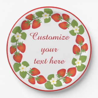 Strawberry Wreath Paper Plate