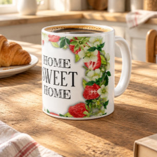Strawberry Wreath   White Ceramic Classic Mug