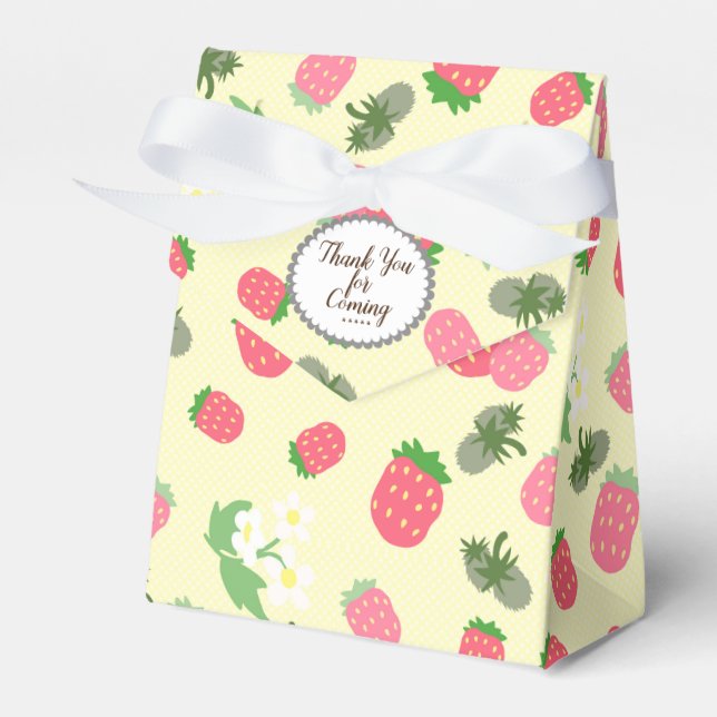 Strawberry Yellow Favour Box (Front Side)