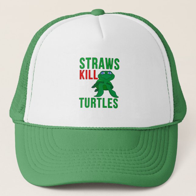 Straws Kill Turtles Trucker Hat (Front)