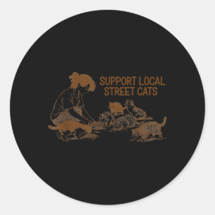 Stray Cat Rescue Support Local Street Cats Feral Classic Round Sticker