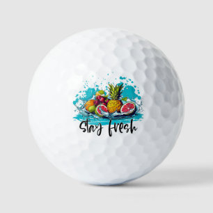 Stray Fresh - Summer - Watercolor Tropical Fruits Golf Balls