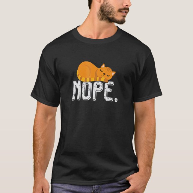 Stray Ginger Orange Cat Cute  Sleeping Pet Kitty T-Shirt (Front)