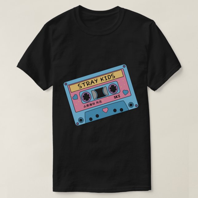 STRAY KIDS Cute Retro Pastel Cassette Tape Blue Pi T-Shirt (Design Front)