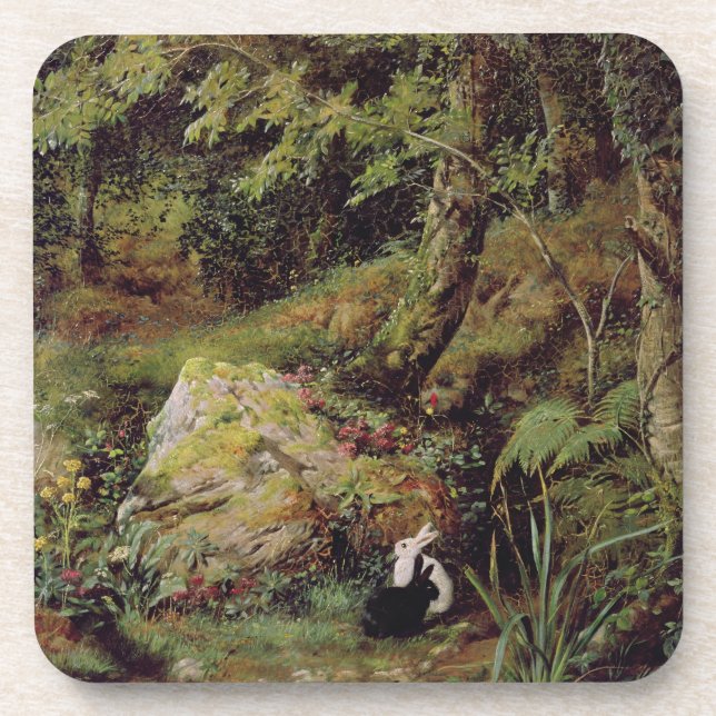 Stray rabbits coaster (Front)