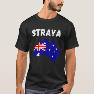 Straya Australia Map Flag Proud Aussie T-Shirt