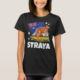 Straya Kangaroo Patriotic Australian Flag Australi T-Shirt