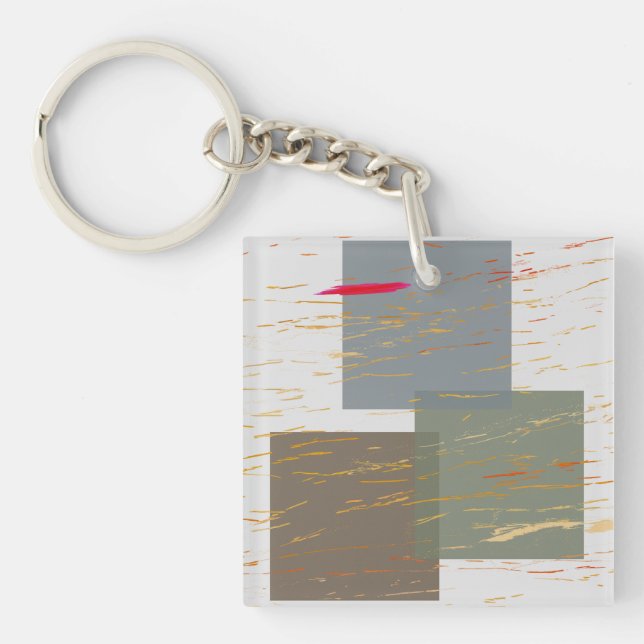 Streak Squares Metal Print Key Ring (Front)