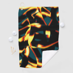 Streaks burnt yellow red looks terry, flawed spray golf towel
