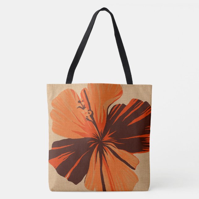 Streaky Hawaiian Hibiscus Reversible Beach Bag (Front)