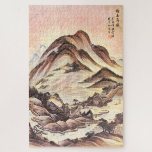 Stream and Mountain Korean Joseon Dynasty Folk Art Jigsaw Puzzle