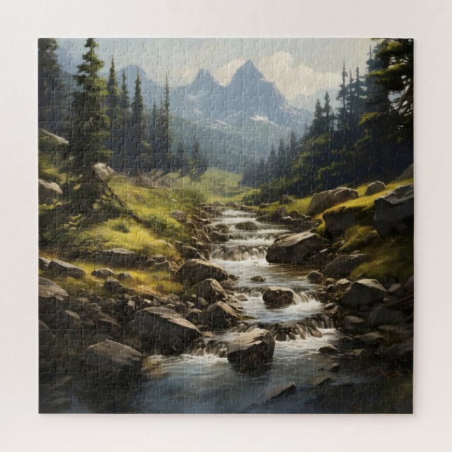 Stream in Mountains Jigsaw Puzzle (Vertical)