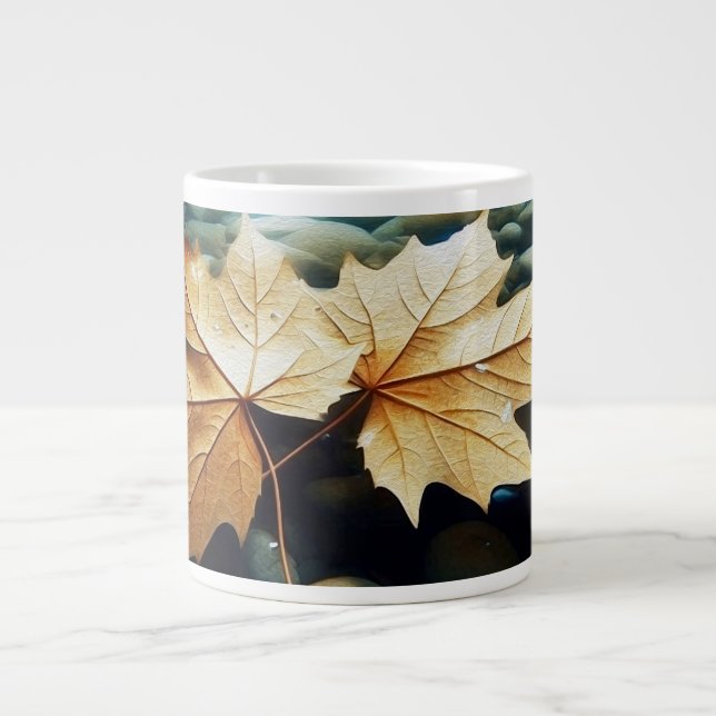 Stream Leaves Large Coffee Mug (Front)