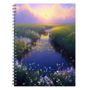 Stream Meandering Through the Green Meadow Notebook