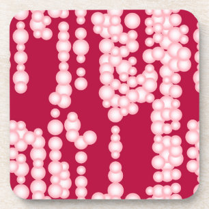 Stream of bubbles, pink and burgundy coaster