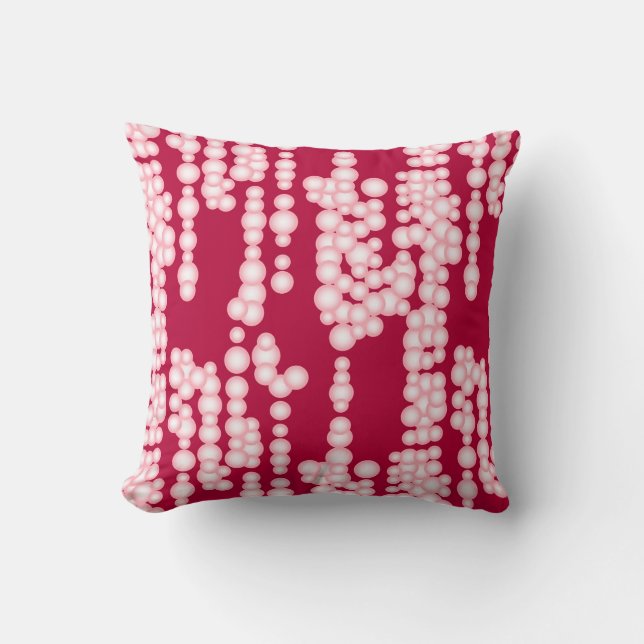 Stream of bubbles, pink and burgundy cushion (Front)