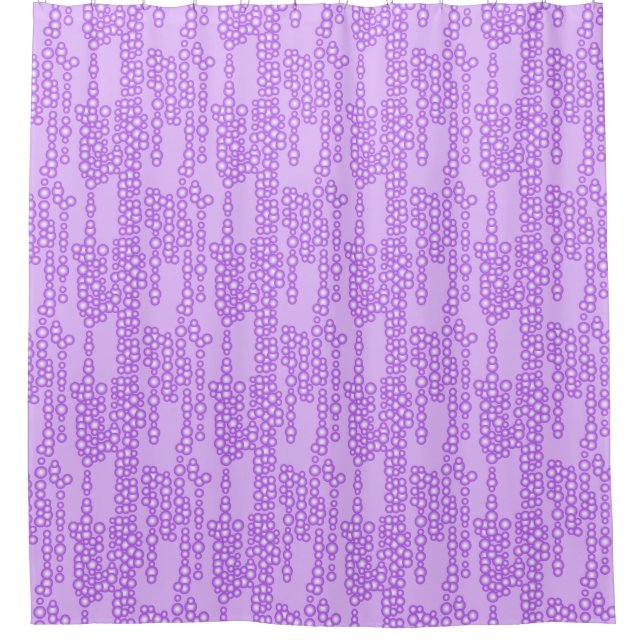 Stream of bubbles, shades of lavender shower curtain (Front)