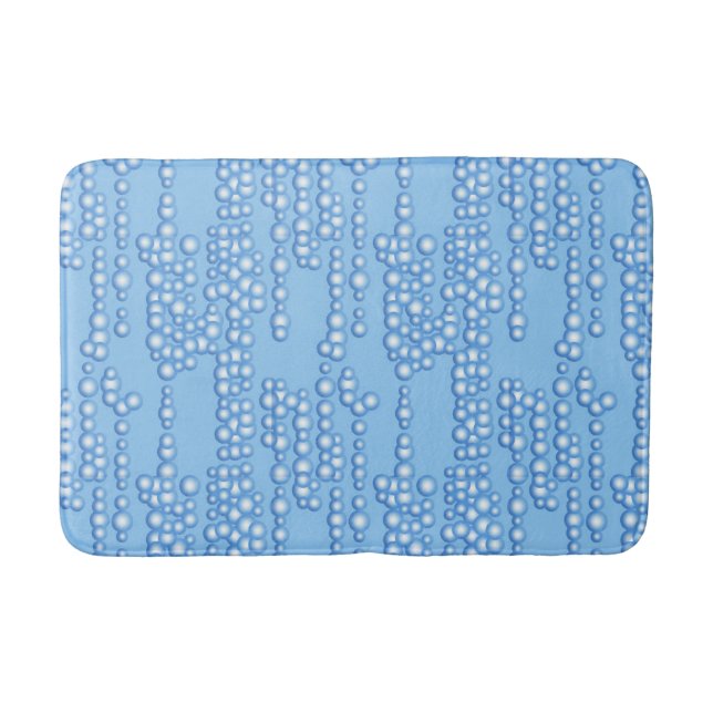 Stream of bubbles, shades of light blue bath mat (Front)