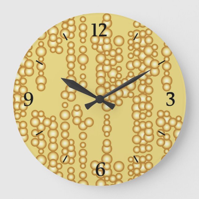 Stream of golden bubbles large clock (Front)