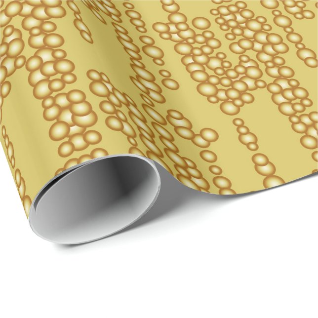 Stream of golden bubbles wrapping paper (Roll Corner)