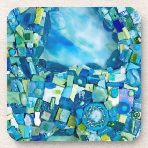 Stream of Life Mixed Media Mosaic Coaster