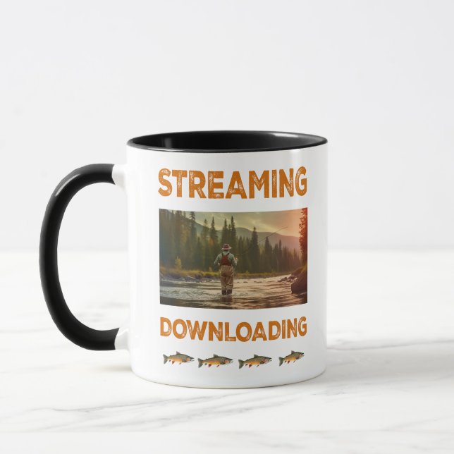 Streaming and Downloading fly fishing Mug (Left)