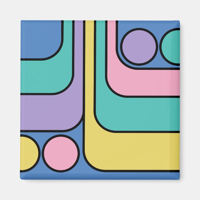 Streamline Moderne Retro Style Geometric Design Magnet (Front)