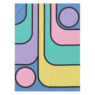 Streamline Moderne Retro Style Geometric Design Tablecloth