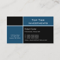 Streamlined Pro Business Card, Horizon Blue