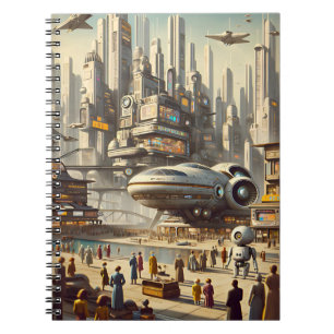 Streamlined Spaceport - Retro Futurism Notebook