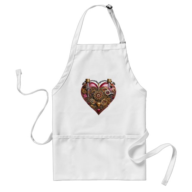 Streampunk Heart Ruby Valentine Standard Apron (Front)