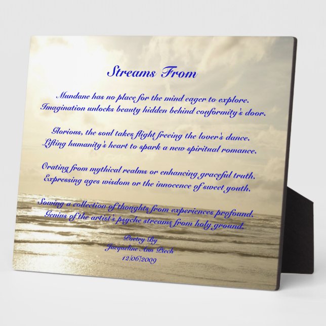 Streams From Poetry Plaque (Side)