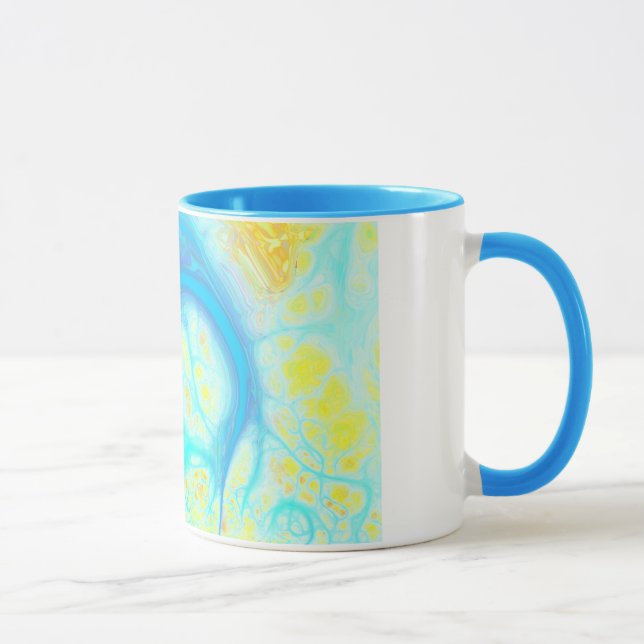 Streams of Joy – Cosmic Aqua & Lemon Mug (Right)