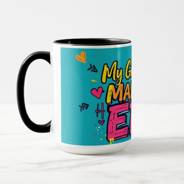 Street Art Big Heart Grandparent Day Mug (Left)