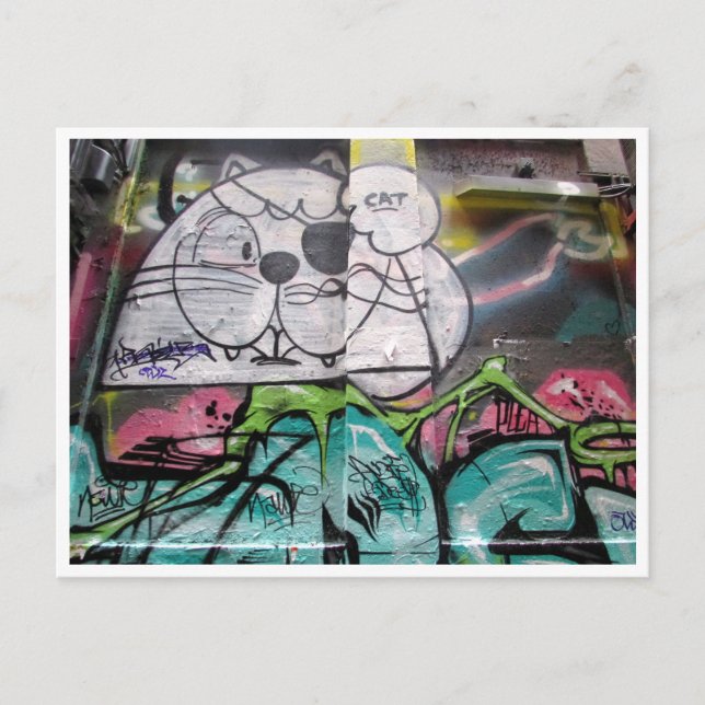 street art cat postcard (Front)
