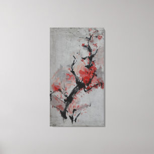 Street Art-Cherry Blossoms on a Canvas Print