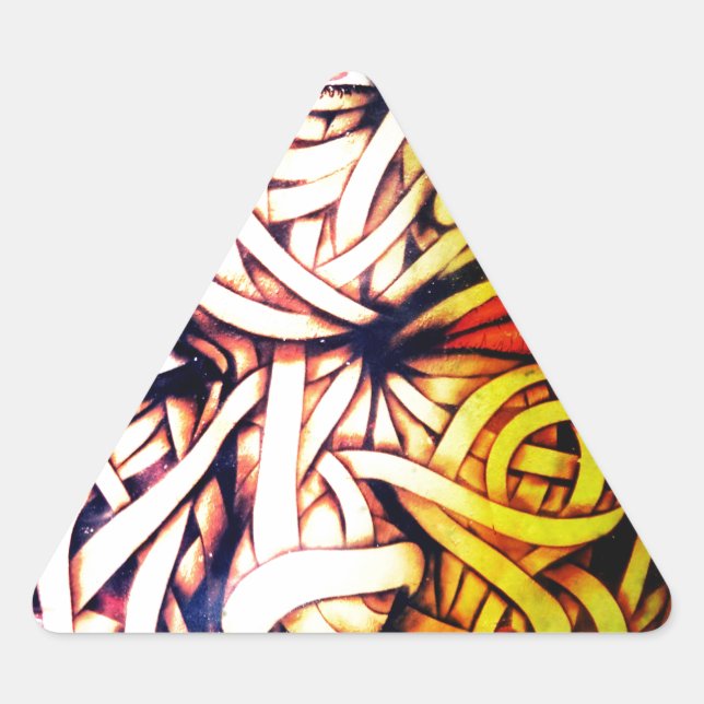 Street Art Face Triangle Sticker (Front)