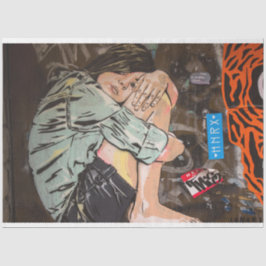 Street Art Girl Urban 13 Decoupage Tissue Paper