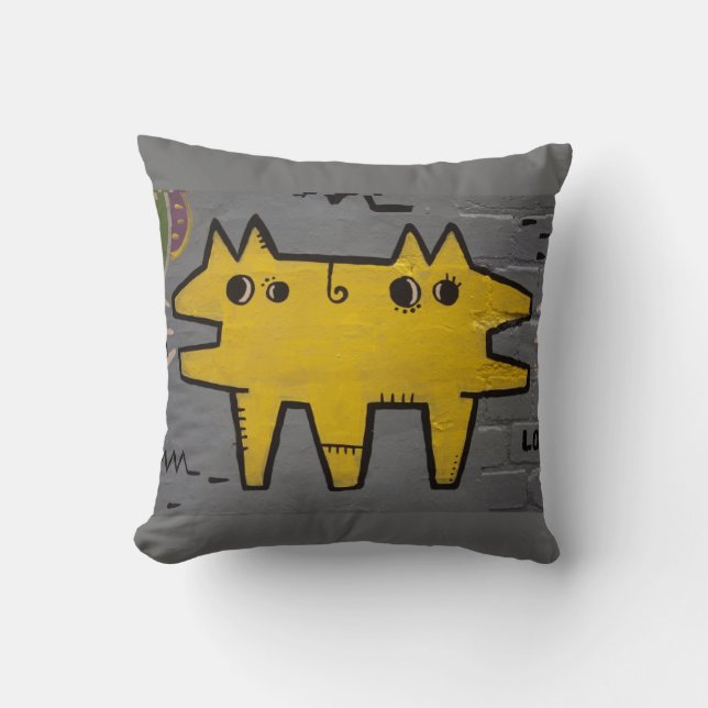 Street art / grafitti throw pillow (Front)