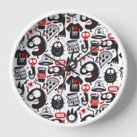 Street Art Monster Doodles - Modern Wall Clock 