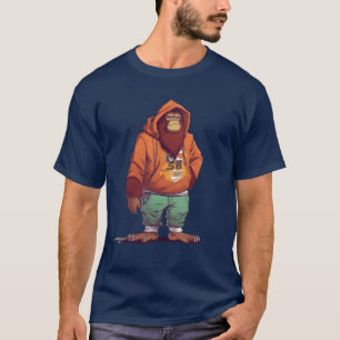 Street Art Orangutan Urban Rap Street Monkey girl T-Shirt